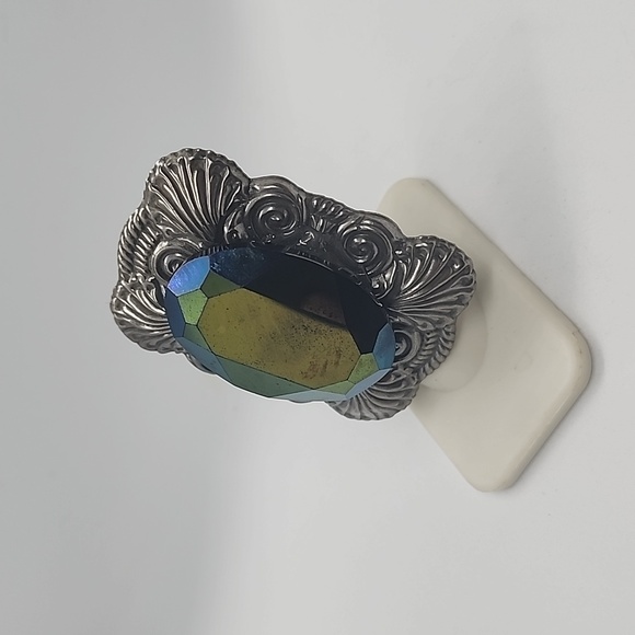 GASOLINE GLAMOUR FORTUNE TELLER RING GREEN AB OVAL - Picture 2 of 7